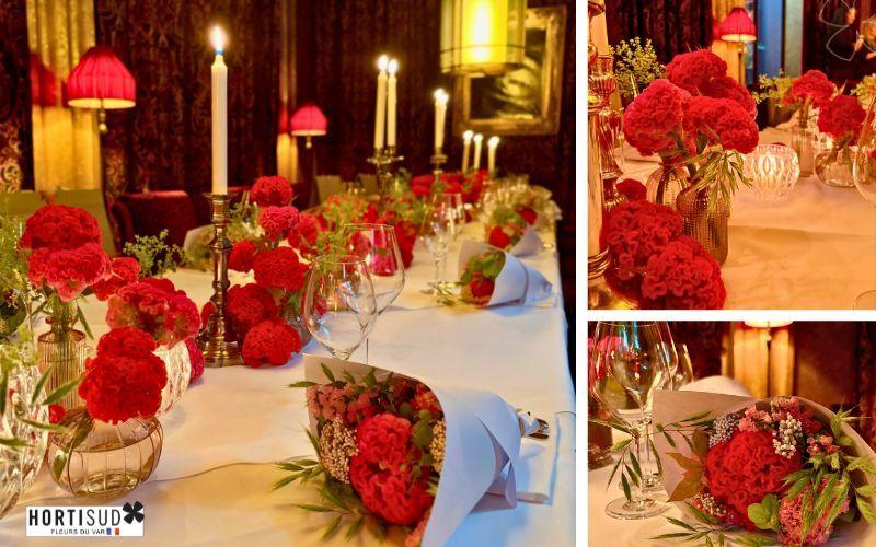 table d'exception décor fleurs celosie france var